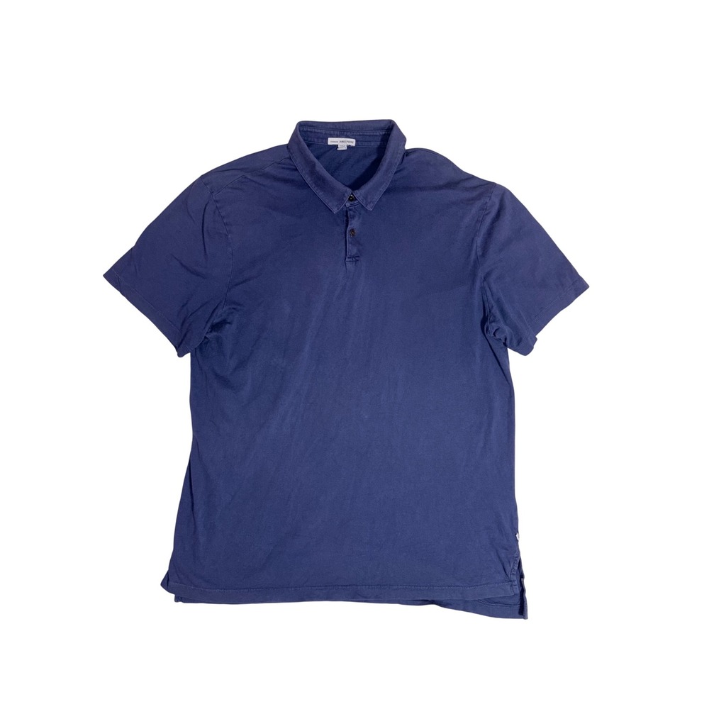 JAMES PERSE Polo Shirt Mens 4 XL Blue Sueded Jersey Supima Cotton MSX3337 USA